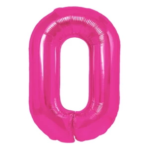 34 Inch Number 0 - Pink Foil Balloon
