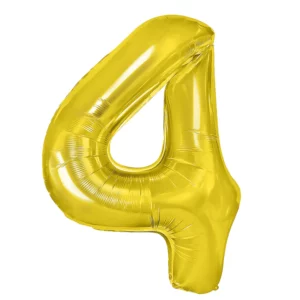 34 Inch Number 4 - Gold Foil Balloon