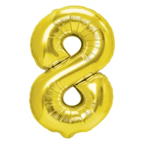 34 Inch Number 8 - Gold Foil Balloon