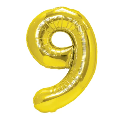 34 Inch Number 9 - Gold Foil Balloon
