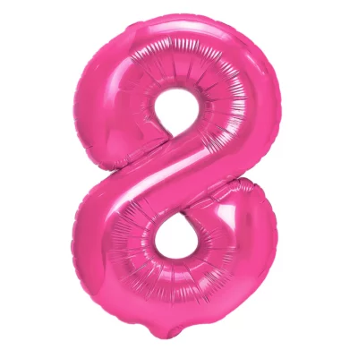 34 Inch Number 8 - Pink Foil Balloon