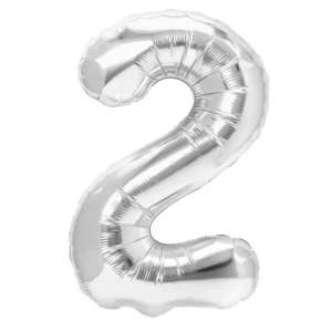 34 Inch Number 2 - Silver Foil Balloon