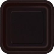 Black Party Square Plates 14 pk