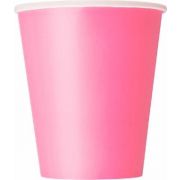 Pack of 14 x Hot Pink Paper Party Cups (9oz)