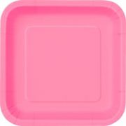 Hot Pink Square Paper Plates 14 pk