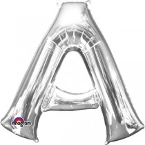  GIANT FOIL SILVER LETTER 'A' BALLOON