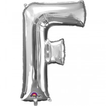  GIANT FOIL SILVER LETTER BALLOON F