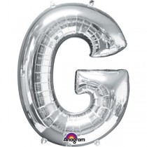  GIANT FOIL SILVER LETTER BALLOON G