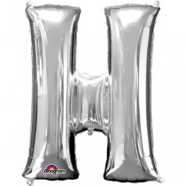  GIANT FOIL SILVER LETTER BALLOON H