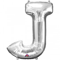  GIANT FOIL SILVER LETTER BALLOON J