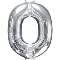  GIANT FOIL SILVER LETTER BALLOON O