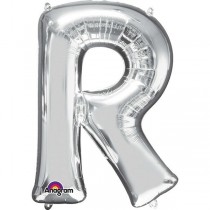 GIANT FOIL SILVER LETTER BALLOON R