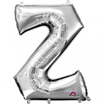  GIANT FOIL SILVER LETTER Z BALLOONS 34IN/86CM