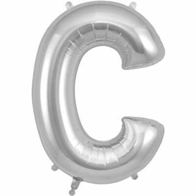 Silver Letter 'C' Balloon