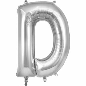 Silver Letter 'D' Balloon