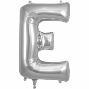 Silver Letter 'E' Balloon