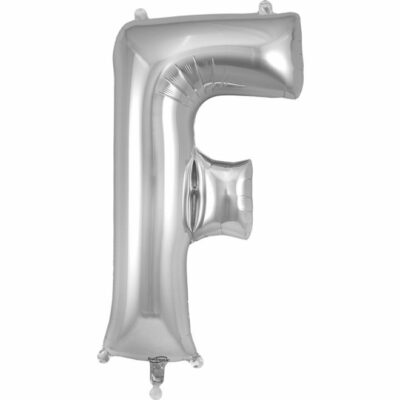 Silver Letter 'F' Balloon
