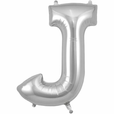 Silver Letter 'J' Balloon