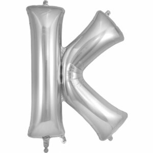 Silver Letter 'K' Balloon