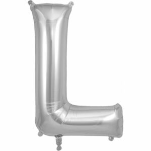 Silver Letter 'L' Balloon