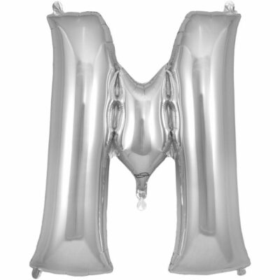 Silver Letter 'M' Balloon