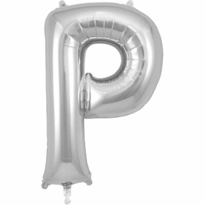 Silver Letter 'P' Balloon