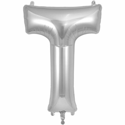 Silver Letter 'T' Balloon