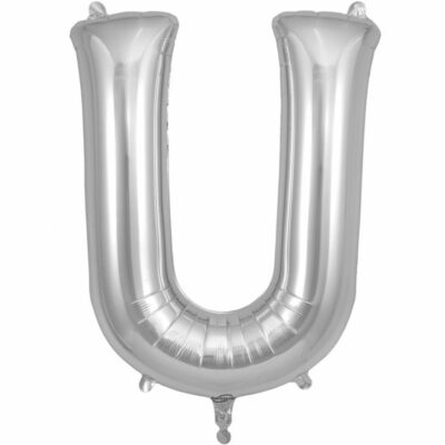 Silver Letter 'U' Balloon