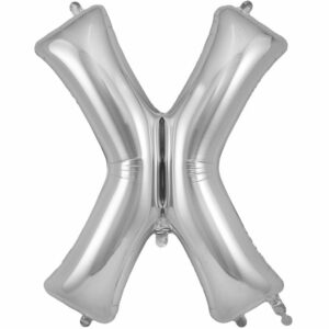 Silver Letter 'X' Balloon