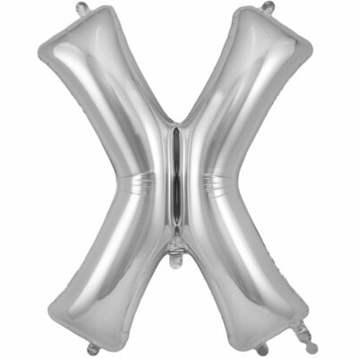 Silver Letter 'X' Balloon
