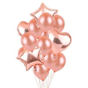 Rose Gold  Foil and  Latex Balloon Bouquet