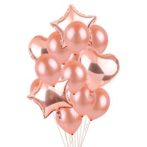 Rose Gold  Foil and  Latex Balloon Bouquet