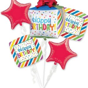 BIRTHDAY PRESENT FOIL BALLOON BOUQUET