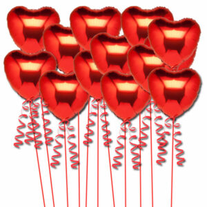 100 Red foil hearts