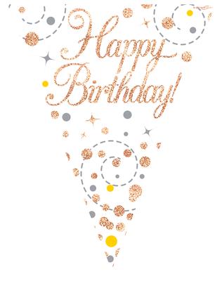 White and Rose Gold banners and bunting  artwork