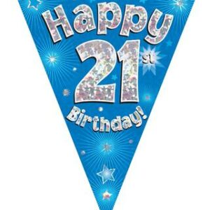 PARTY BUNTING "21" BLUE & SILVER