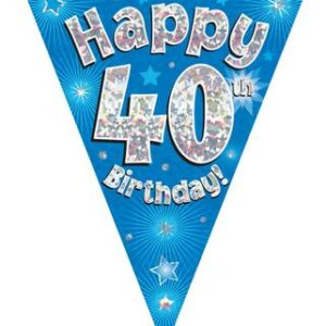 PARTY BUNTING "40" BLUE & SILVER