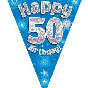 PARTY BUNTING "50" BLUE & SILVER