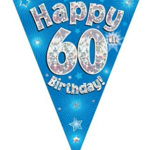 PARTY BUNTING "60" BLUE & SILVER