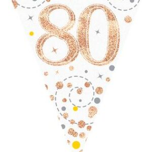 PARTY BUNTING "80" WHITE & ROSE GOLD