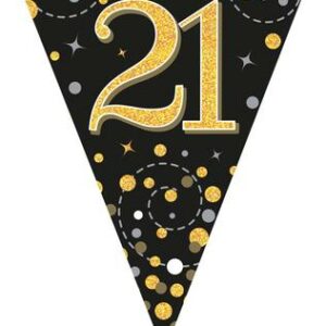 PARTY BUNTING "21" BLACK & GOLD