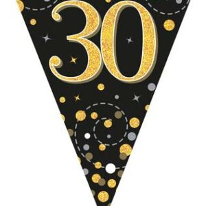 PARTY BUNTING "30" BLACK & GOLD