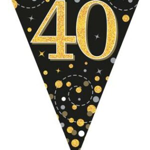 PARTY BUNTING "40" BLACK & GOLD
