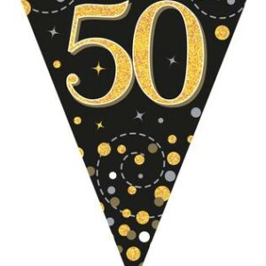 PARTY BUNTING "50"BLACK & GOLD