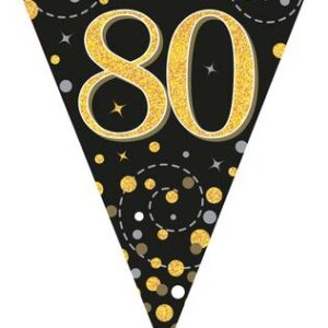 PARTY BUNTING "80" BLACK & GOLD
