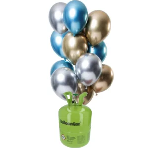 Helium Tank with Balloons Mirror Effect Morganite 30cm – 12 pieces.