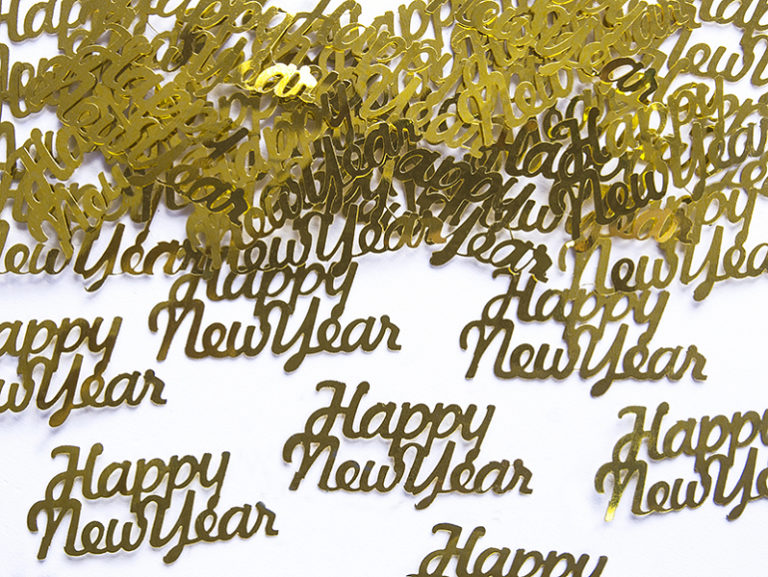 Confetti Happy New Year, gold, 4 x 2cm, 3g
