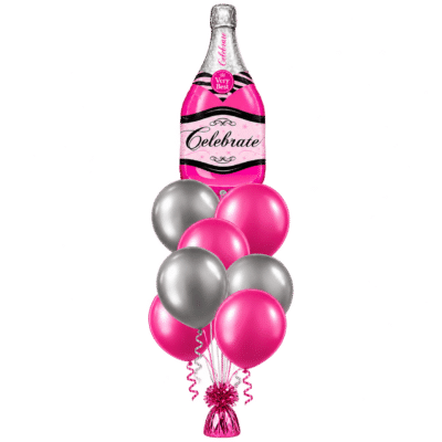 Pink Champagne Bottle Balloon Bouquet