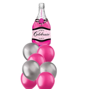 Pink Champagne Bottle Balloon Bouquet