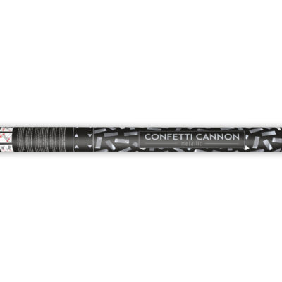Confetti cannon, silver, 60cm